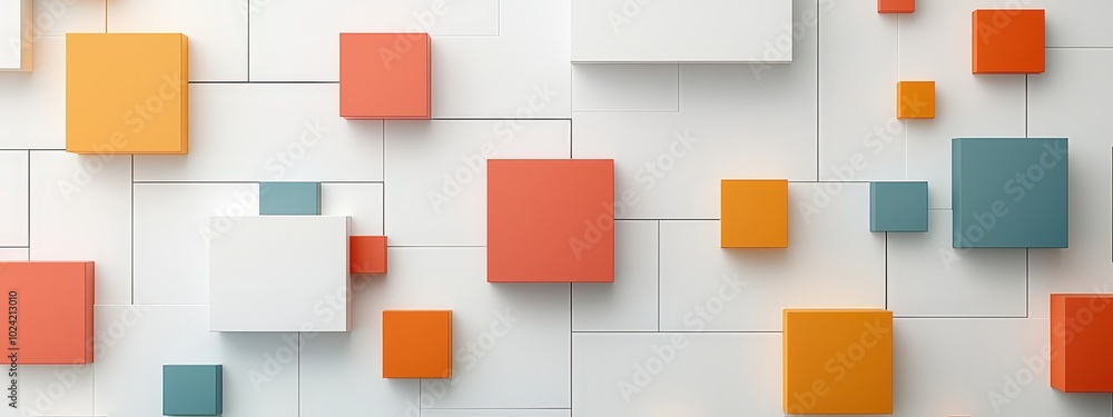 Poster simple, minimalist squares in a grid pattern