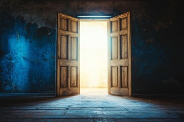 Obraz premium Bright Ethereal Light Through Open Doors