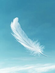 Delicate Feather Floating in the Wind