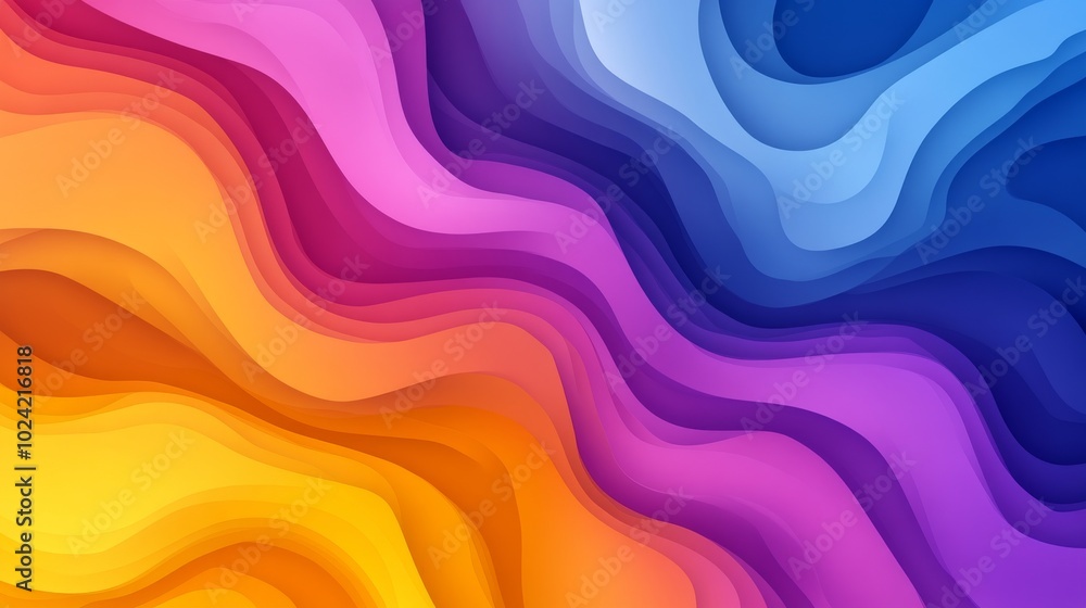 Aufkleber colorful abstract waves blending in vibrant hues creates a dynamic visual representation of fluidity