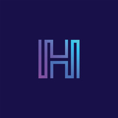 h logo design business logo modern vector template