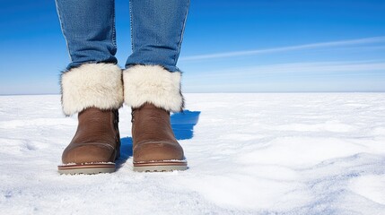 Stylish Winter Boots in Snowy Landscape