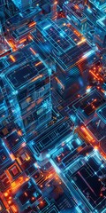 Birds eye perspective on digital security architecture.