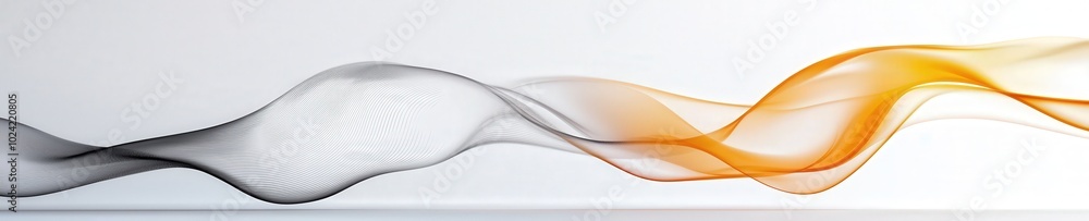 Poster single curved line creating a sense of movement on a blank background