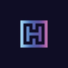 h logo design business logo modern vector template