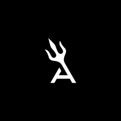 abstract trident and letter A 