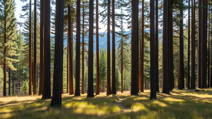 Obraz premium Stunning Ponderosa Pine Forest in Southern Oregon Cascades - High Dynamic Range Photography