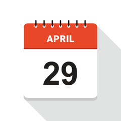 April 29 Calendar Date icon
