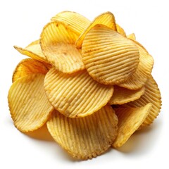 Delicious potato chips cut out
