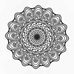 Simple mandala design for coloring. Beautiful mandala art for coloring book,floral mandala,mandala design for adults coloring book.