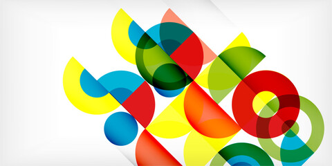Obraz premium Colorful circle abstract background. Template for wallpaper, banner, presentation, background