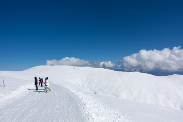 Breathtaking scenery on the snowy slopes of Kaimaktsalan ski center, Edessa, Greece