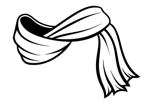 black and white scarf design clip art preview
