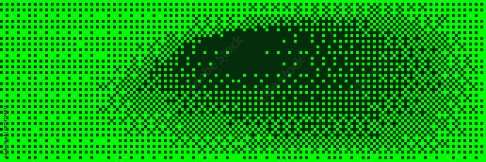 Poster dither bitmap vector texture. abstract green gradient transition background. pixel screen