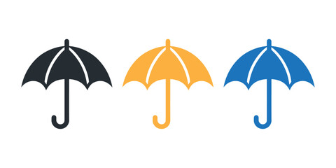 Rain protection weather umbrella silhouette vector icon design