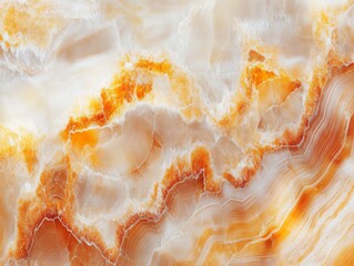 2408 85.A high-resolution close-up of a smooth onyx marble texture, showcasing its rich colors and intricate veining patterns. The luxurious surface reflects light beautifully, creating an elegant