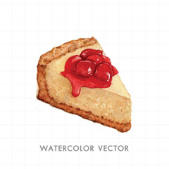 Slice of Berry Pie Watercolor