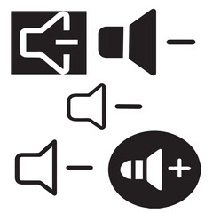 Volume Down vector icon set 