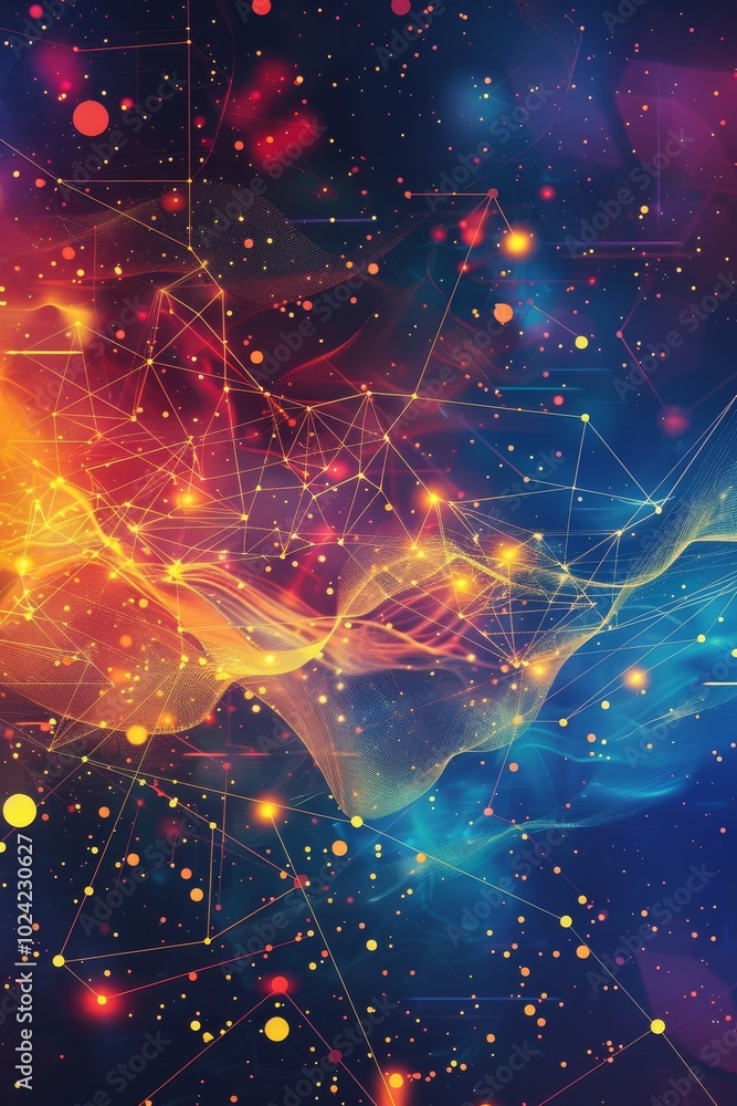 Poster Abstract color background for data-driven marketing metrics.