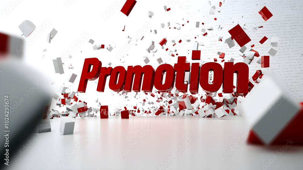 Fototapete promotion in a 3d text style, as if the letters are popping out of the background