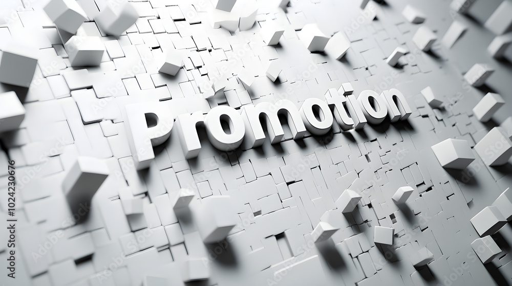 Fototapete promotion in a 3d text style, as if the letters are popping out of the background
