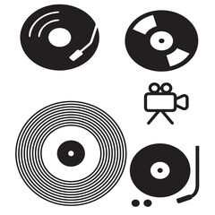 Record vector icon set 