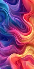 Obraz premium A colorful, abstract painting with a wave-like pattern