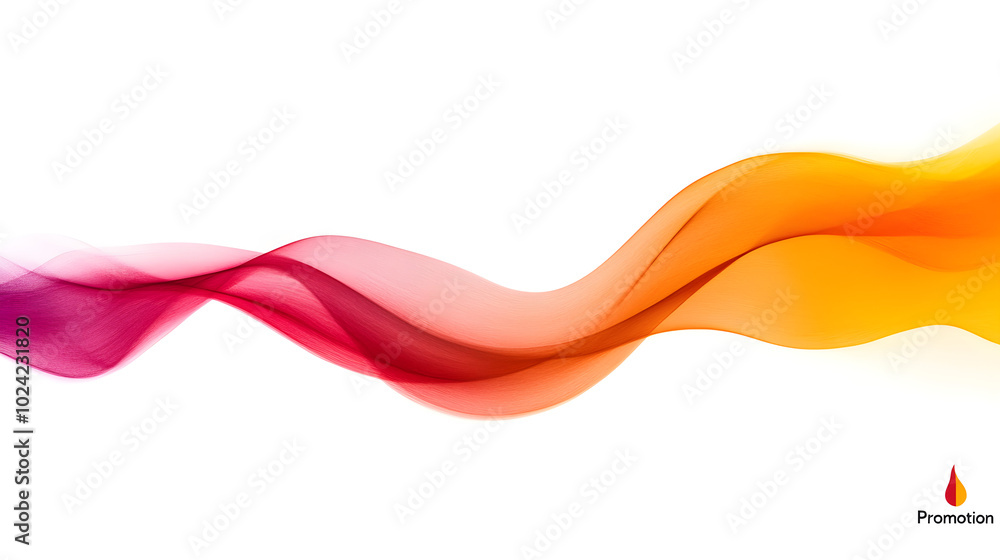 Poster promotion with a gradient effect, transitioning from red to orange