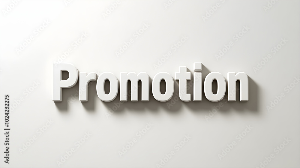 Poster promotion in bold font with a soft drop shadow to add depth