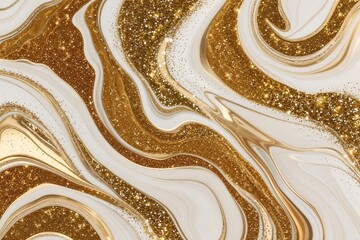 Gold white swirling pattern abstract background 