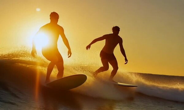 surfer on the beach at night background