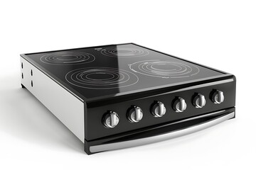 Fototapeta premium New electric stove on white background