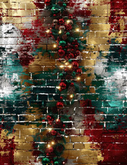 Christmas Brick Wall Texture Background