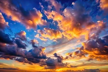 Fototapeta premium Twilight sunset sky with Point of View cloud spreading in the evening