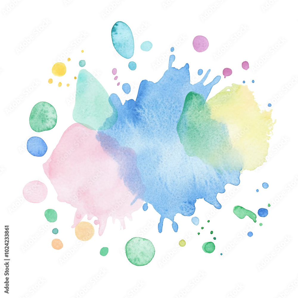 Poster a colorful splash of watercolor paints creating a playful and artistic background for creative proje