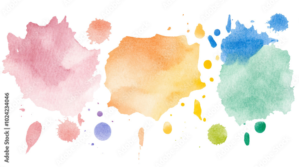 Poster a colorful splash of watercolor paints creating a playful and artistic background for creative proje