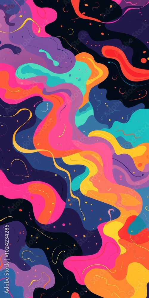 Poster abstract lofi background with colorful patterns.