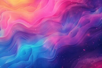 Fototapeta premium A colorful, abstract background with a blue and purple wave. The background is filled with stars and the colors are vibrant