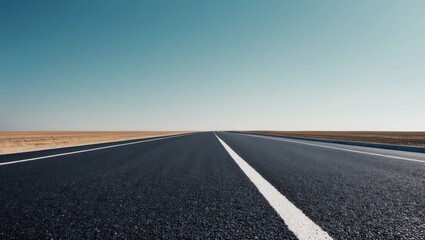 Naklejka premium Newly constructed road with fresh asphalt.