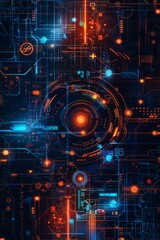 Obraz premium Abstract scheme with abstract cyber protection elements.