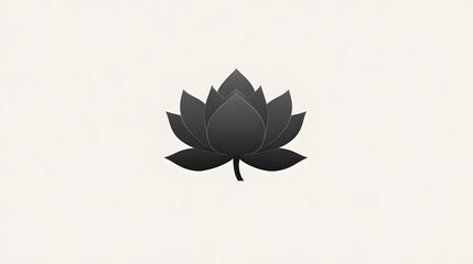 A Black and White Illustration of a Lotus Flower