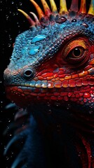 Fototapeta premium Colored abstract background of a lizard, wallpaper for mobile, 9:16 ratio. Generative ai