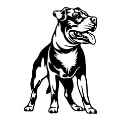 Staffordshire Bull Terrier Dog Breed - Pet Vector Cut file, Dog Silhouette Stencil - Cricut file
