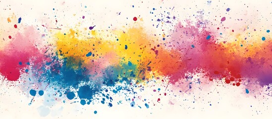 Obraz premium Abstract watercolor background with vibrant colors and splatters.