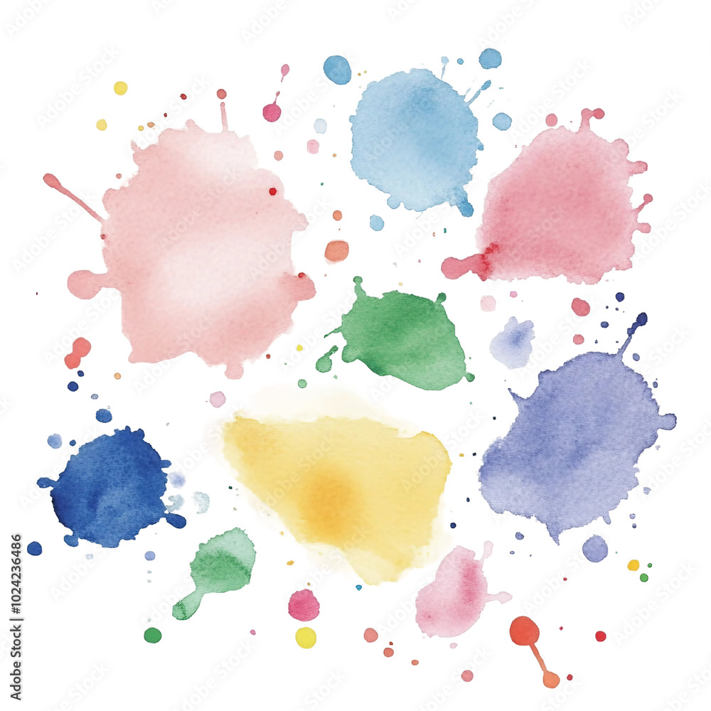 Poster a colorful splash of watercolor paints creating a playful and artistic background for creative proje