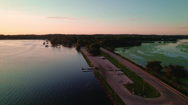 Aerial Drone View of Leighton Reservoir, Ripon