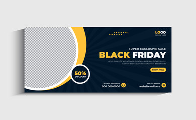 Obraz premium Black Friday Sale Social Media Facebook Cover or web banner template