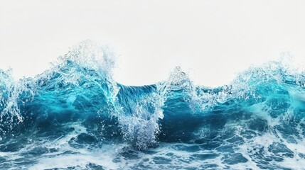 Fototapeta premium blue water wave isolated on white background