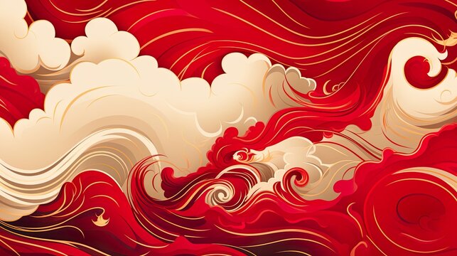 Chinese traditional Background design with abstract pattern in red Background Chinese red textured pattern