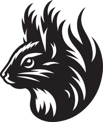 Obraz premium Squirrel head silhouette clip art design vector